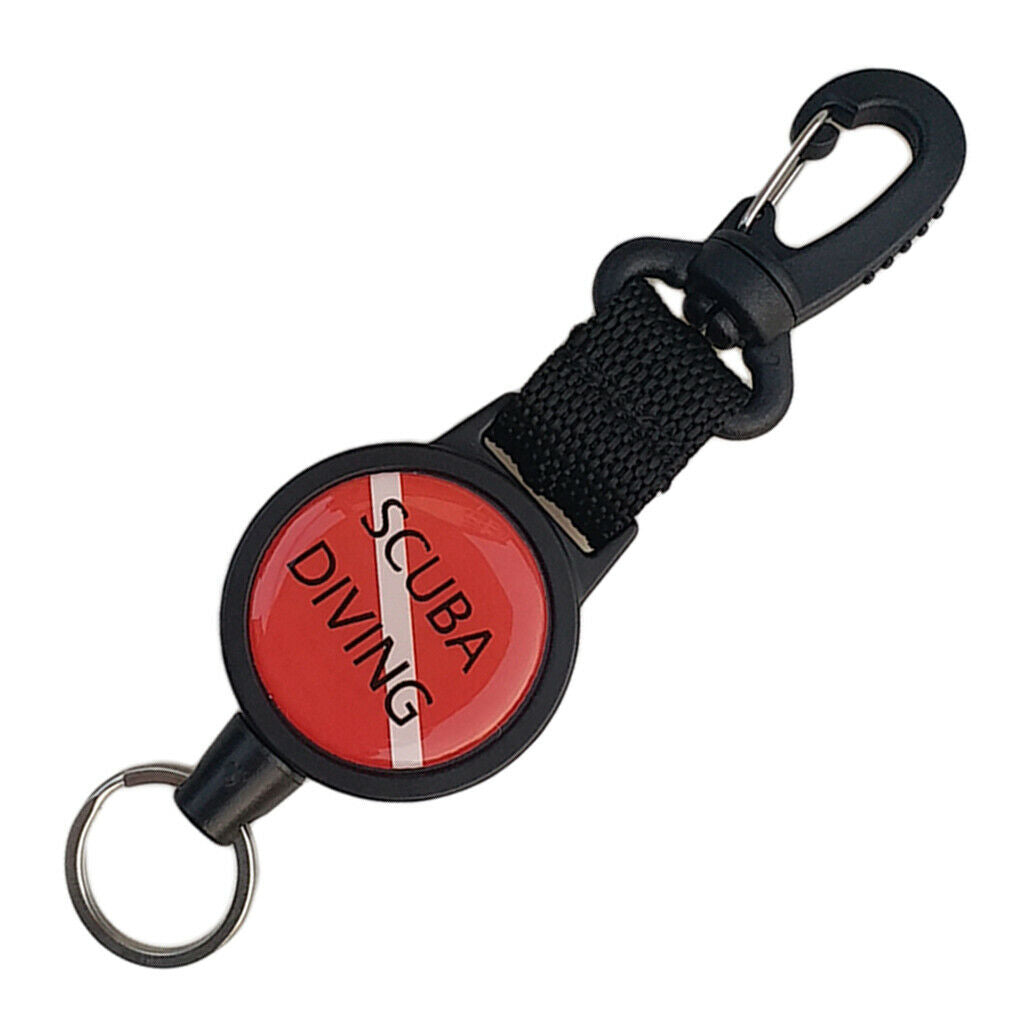 2pcs Scuba Diving Retractor Extends 40'' Dive Extendable Lanyard Hook 11lbs