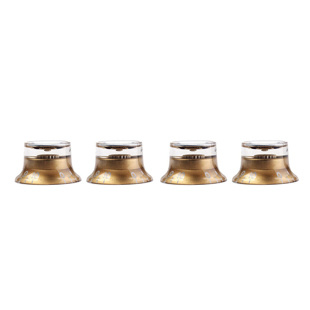 4 Pcs of Set Volume Tone Control Knobs for   Guitar Lovers Golden