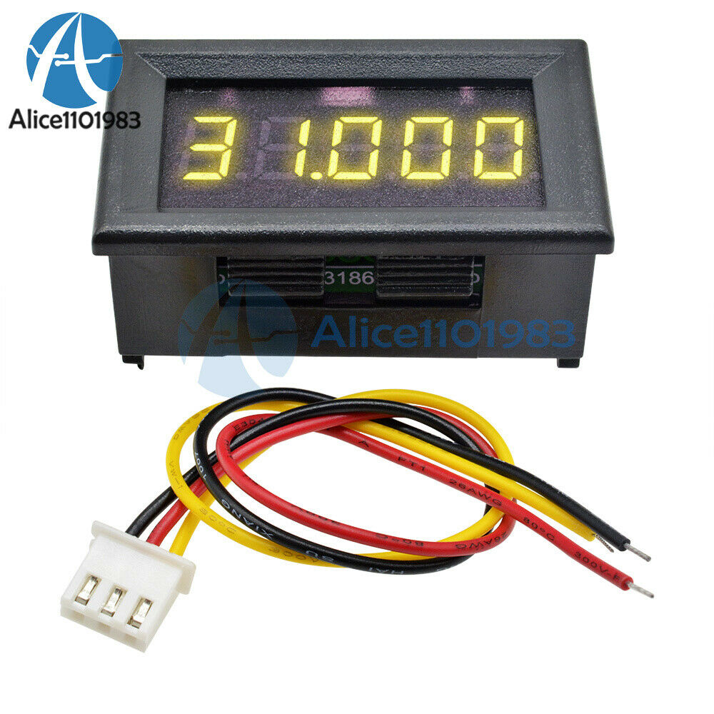 Yellow 0.36"  LED 5 Digit DC 0-33.000V Digital Voltmeter Voltage Meter Car Panel