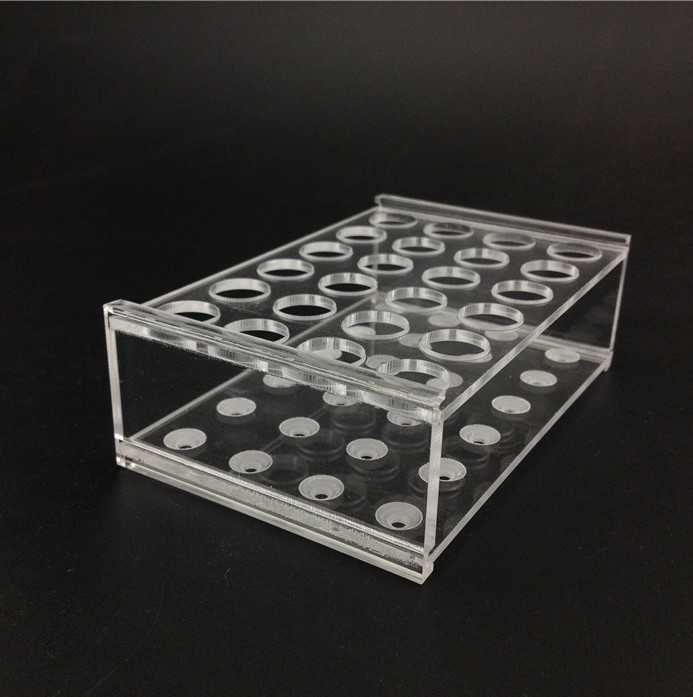 Testing Tubes 24 Holes Test Tube Rack Holder Storage Plastic Lab 12.5x8x4cm