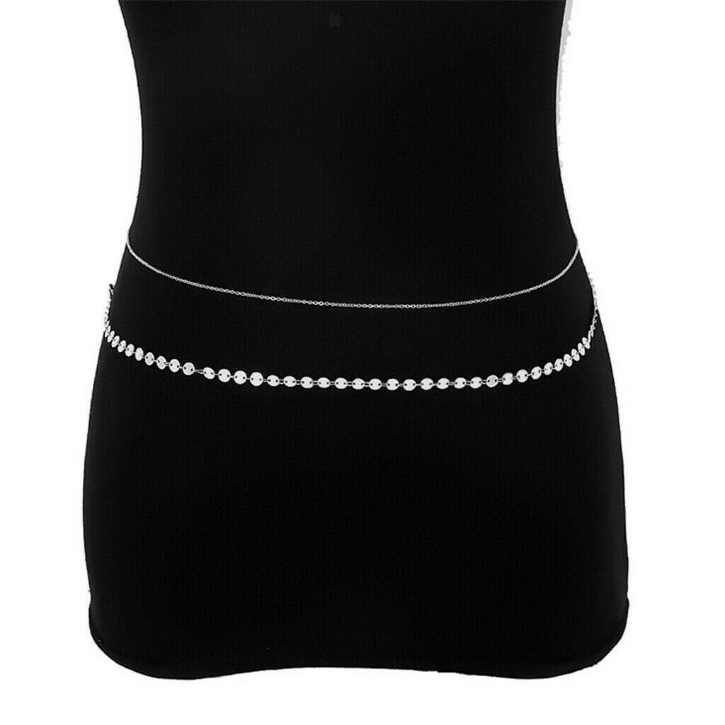 2x Women's Sexy Bikini Belly Chain Crossover Adjustable Body Chain Jewelry