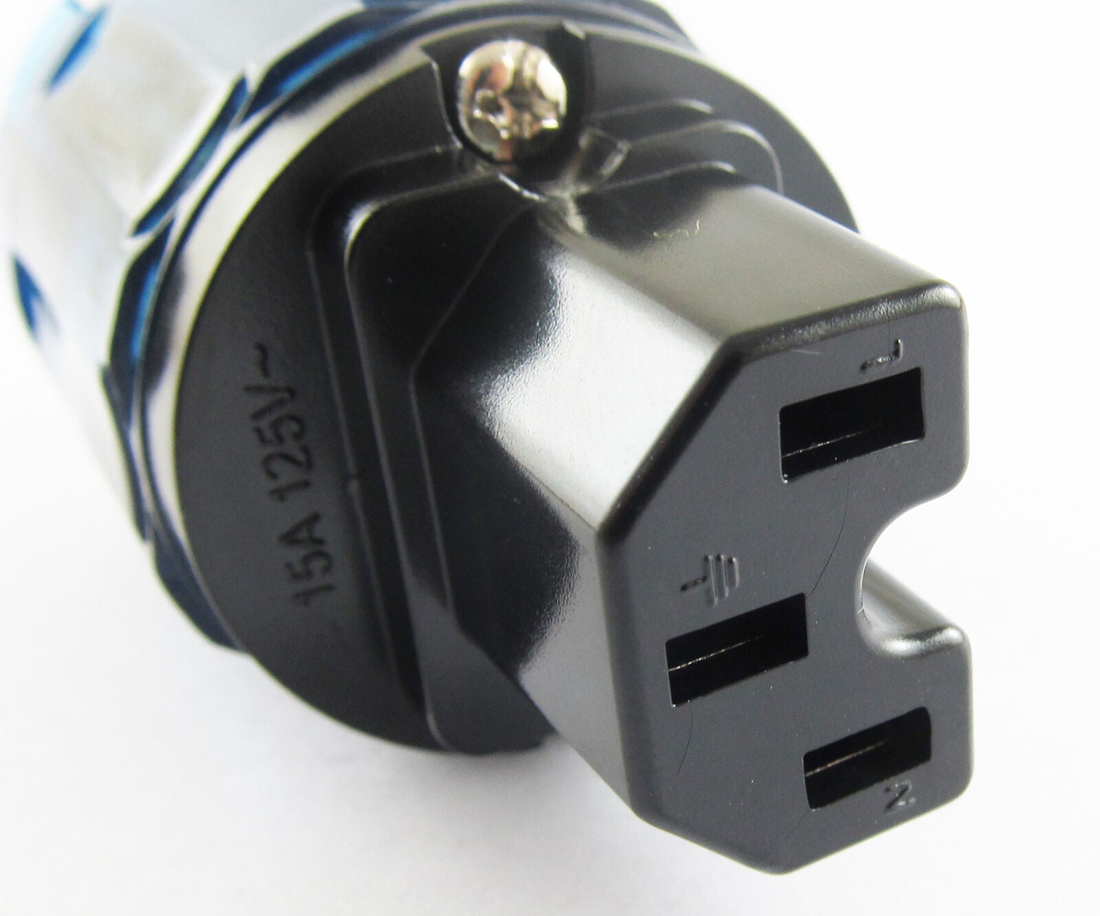 5pcs Pure Copper C-037 3pin US Power Female IEC Connector for Audio Clear Blue