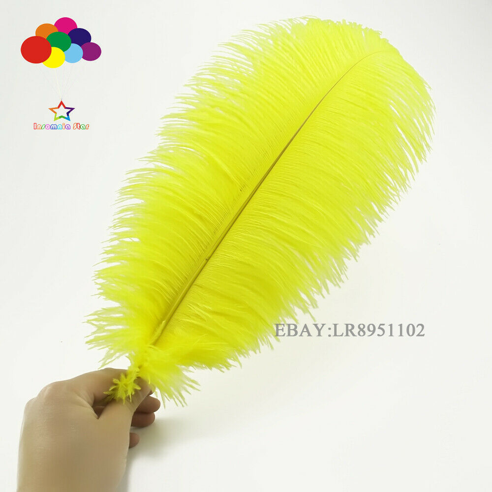 100 pcs 6-8inch Yellow ostrich feather plumes for wedding centerpieces wedding