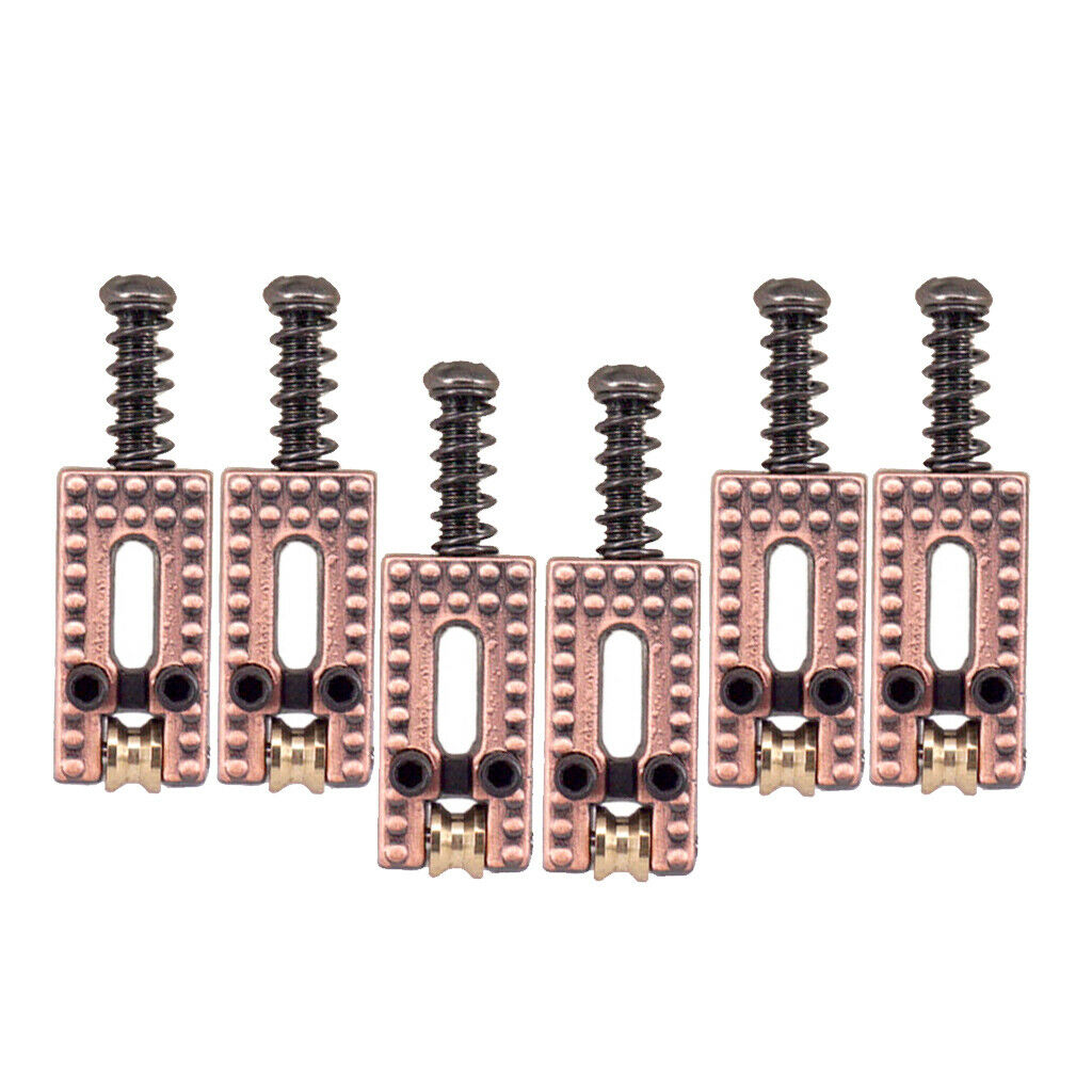 Set Of 6 Copper Roller Bridge Tremolo Saddles For  ST  Style Guitar