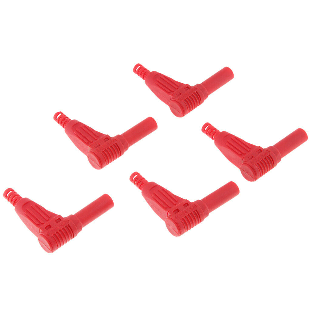 Safety 4mm Banana Plug Male Probe Adapter Copper 90 Degree for Multimeter Pen