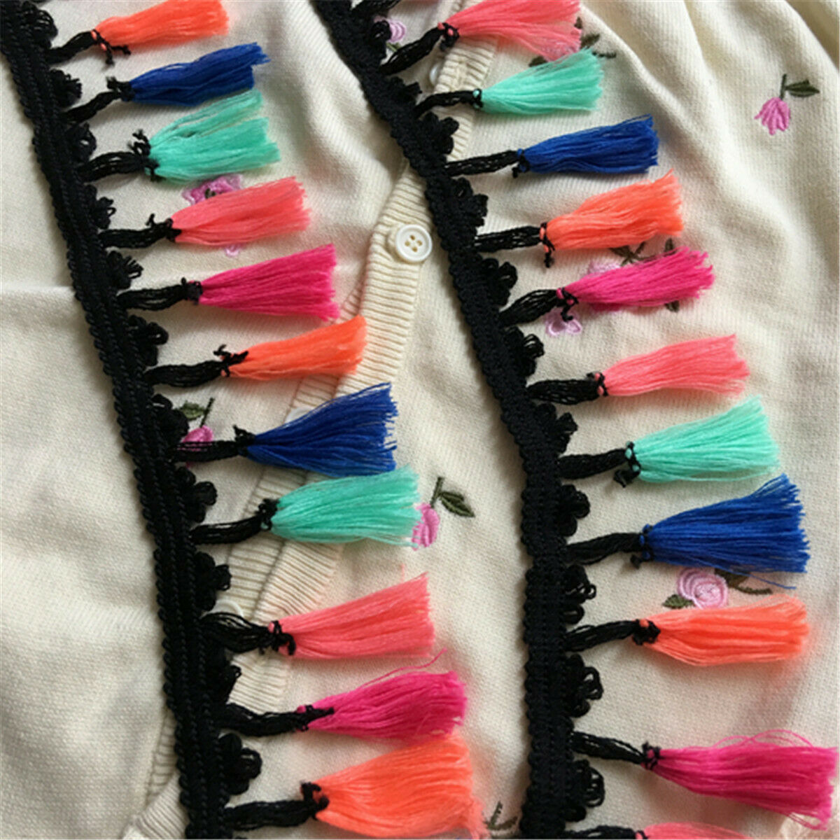 1 Yard 7.5cm Colorful Tassel Fringe Trim Braid Lace Ribbon Sewing DIY Crafts