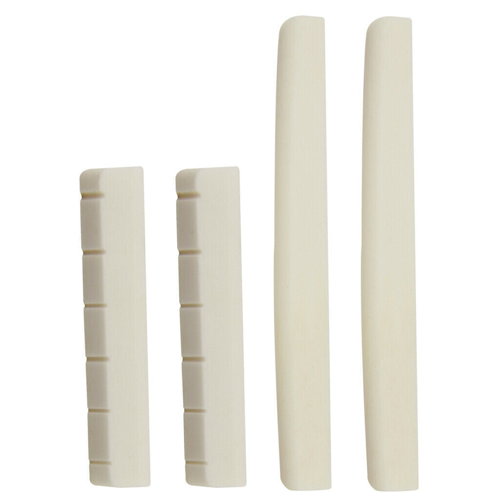 2x Buffalo Bone Saddle Bridge Nut Bridge Set for Classical Guitars