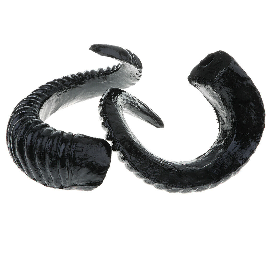 2 Pair Simulation Black Sheep Horns Costume Accessory for DIY Hair Headband