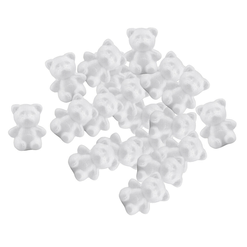 20Pcs Polystyrene Foam Board, Bear Polystyrene Foam Block, Smooth Craft Bricks