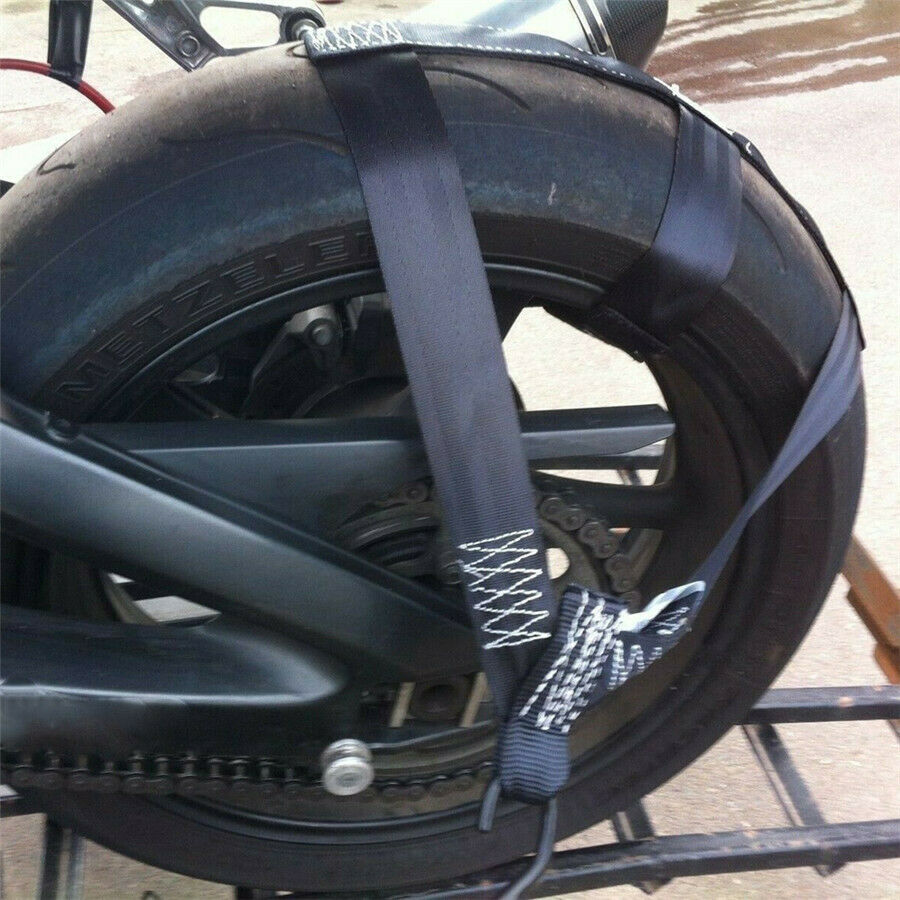 Motorcycle Rear Wheel Transport Wide Fixing strap Strong Pull Folded to Store