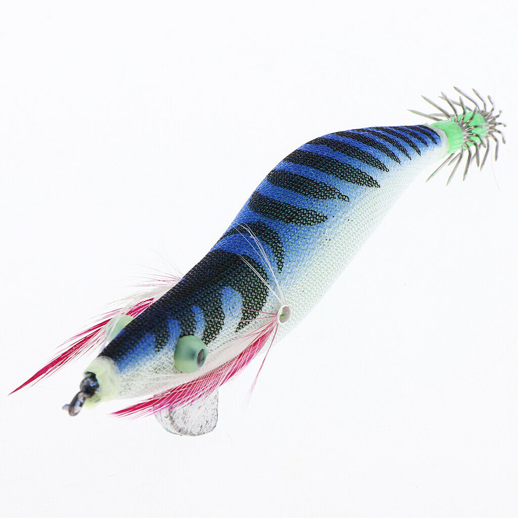 2X 3.5# Squid Jigs Luminous Fishing Lures Artificial Baits Shrimp Blue