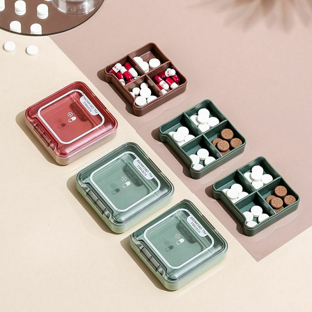 2 PCS 2 PCS Outdoor One Week Travel Plastic Dispensed Storage Pill Box