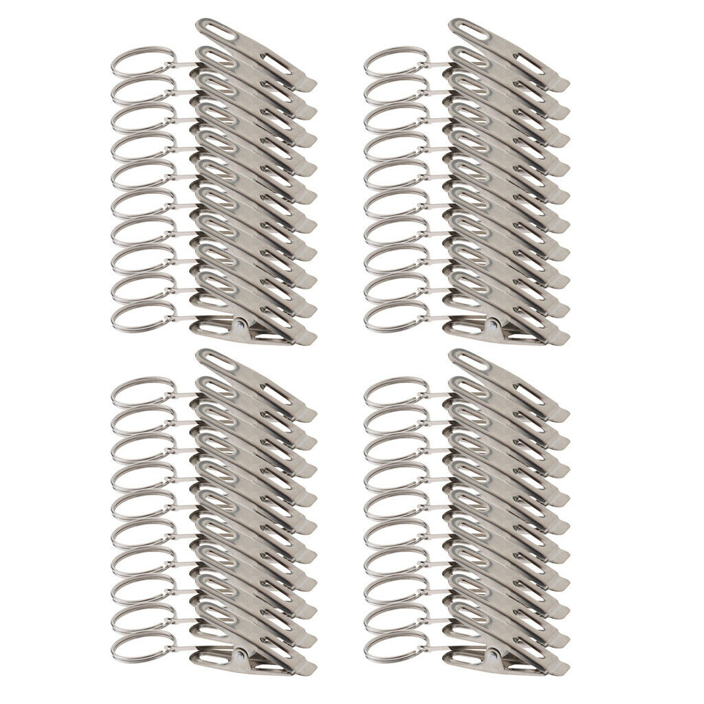 40x Home DIY Stainless Steel Curtain  Clips with Pin