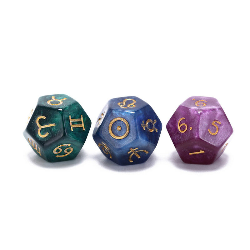 3pcs dice astrological creative dice set multi-faceted acrylic dice for fun *IA