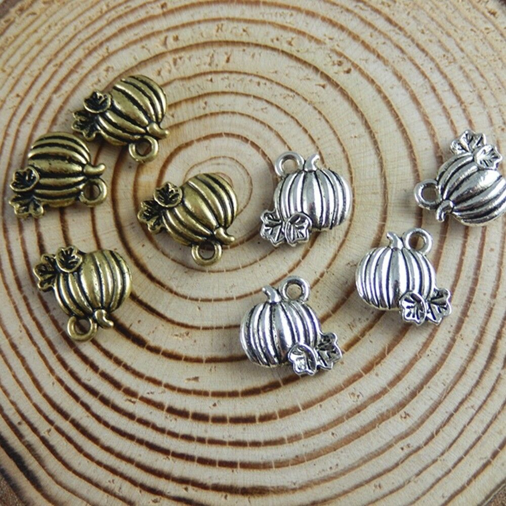 100pcs Mix Color Alloy Mini Pumpkin Charms Pendants Jewelry Handmade Crafts
