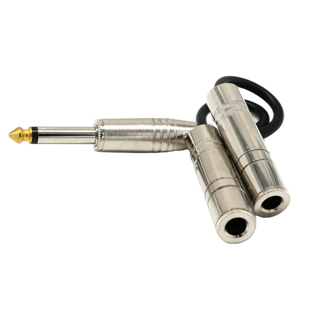 0.2m 1/4" Jack Male to 2Ã— 6.5mm Mono Female Audio Y Splitter Adapter Cable