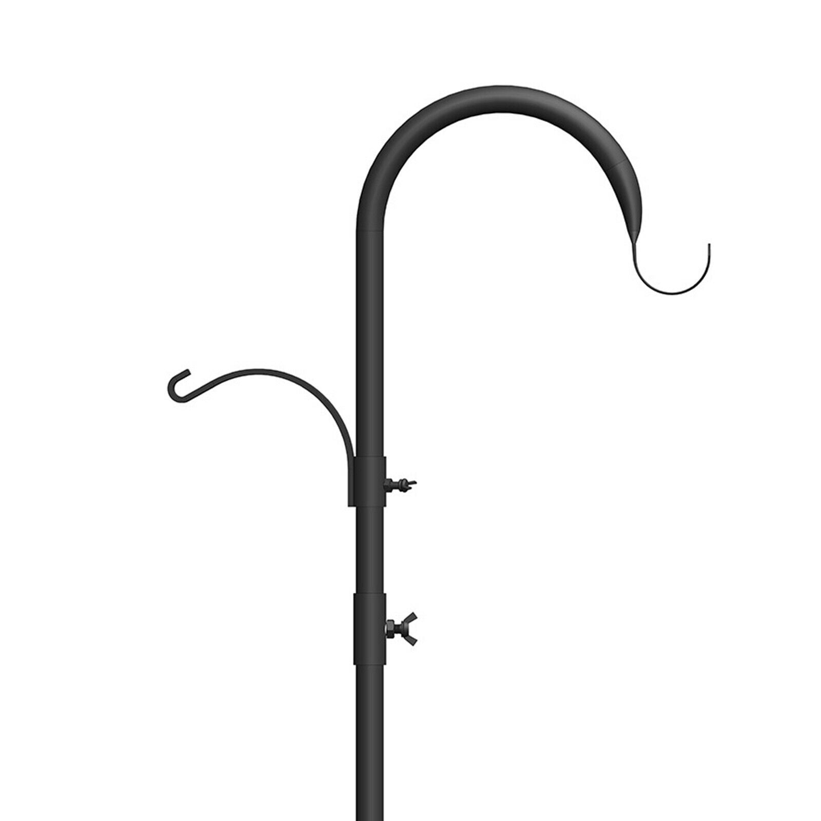 Deluxe Metal Deck Hook Bird Feeder Pole Patio Bird Bath Planter Hanger 37in