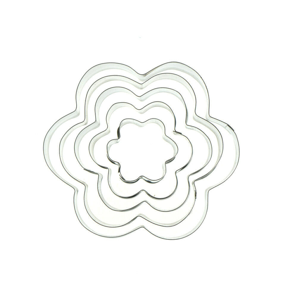 5X flower shape stainless steel cookie cutter cake baking mould biscuit mould Tt