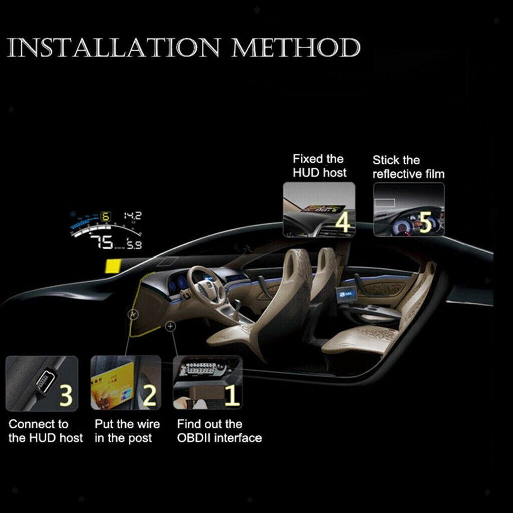 5.5 "Hd Hud Car Display Head High Euobd Obdii
