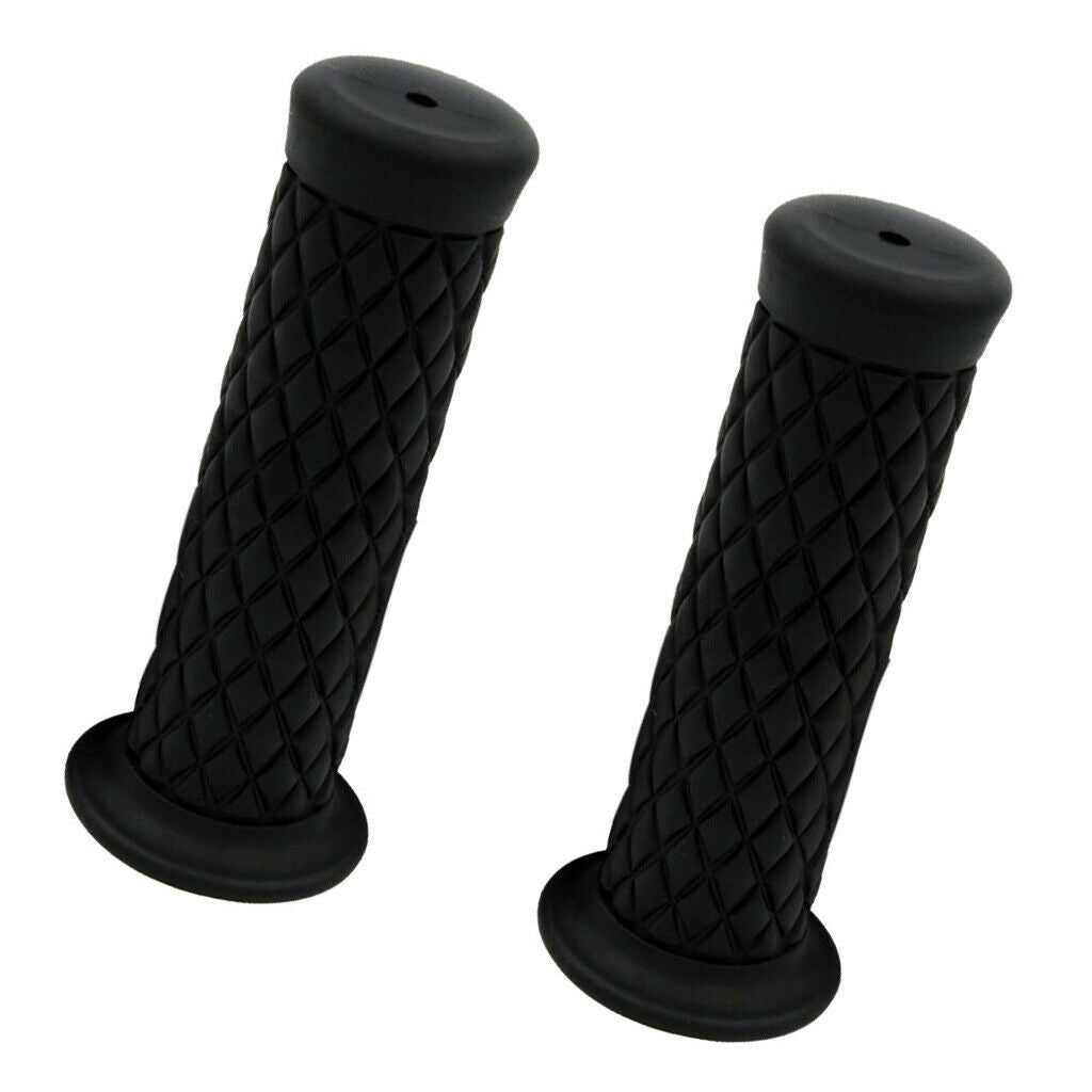 2 Pair Motorcycle Retro Handle Bar Handlebar Grips Yellow & Black
