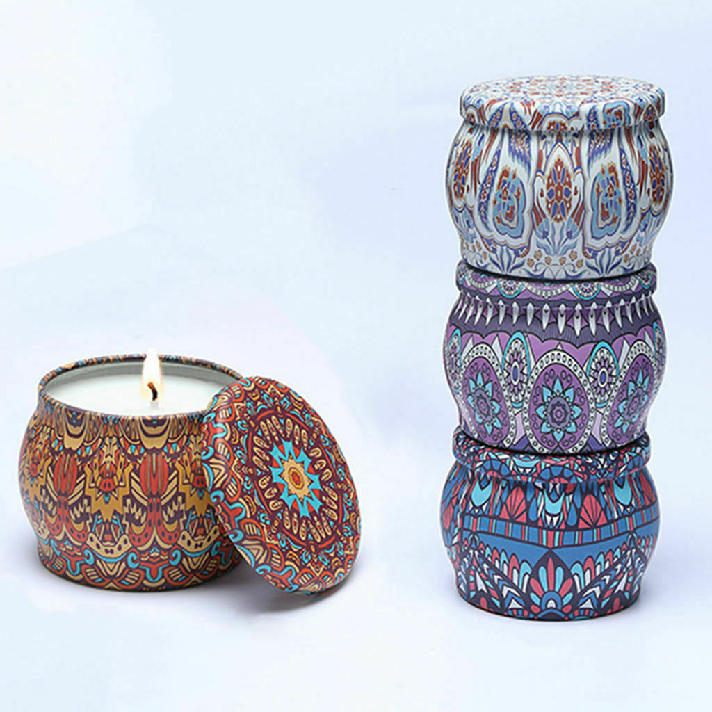 4pcs DIY Candle Containers with Lids for Storage Essential Oil Camping