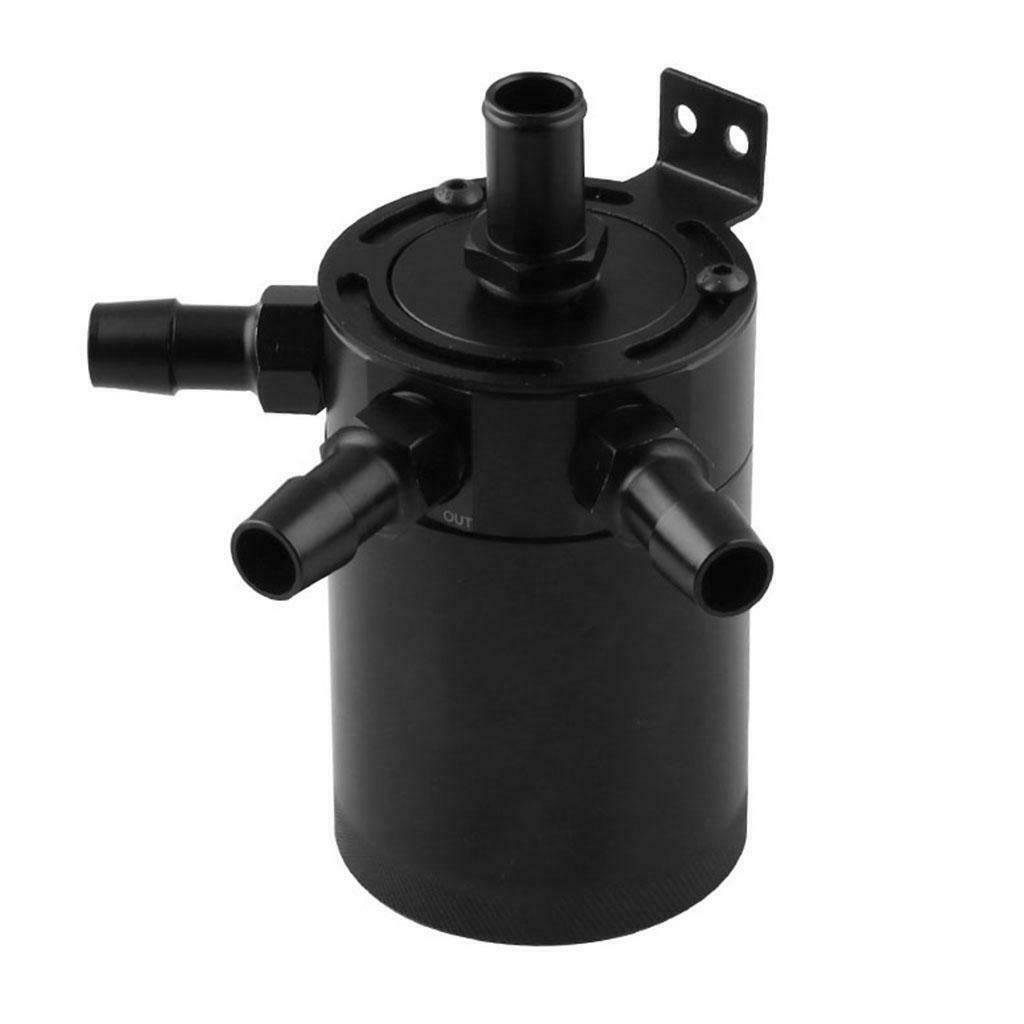 Baffled Engine Oil Catch Can Reservoir Tank Aluminium Alloy with 3 Ports