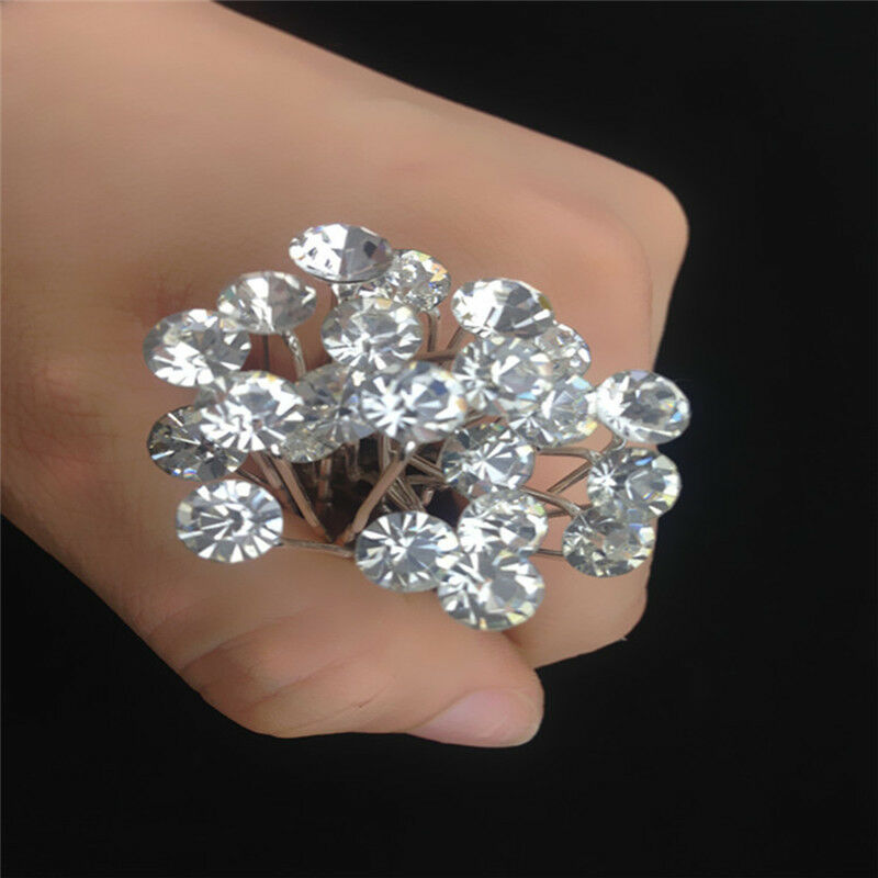 20PCS Clear Crystal Rhinestone Diamante Wedding Bridal Prom Hair Pins Hairpin BR
