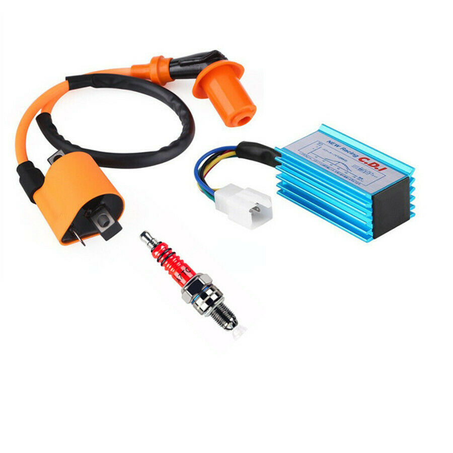 High Performance Racing CDI 5 Pin + Ignition Coil +Spark Plug 50-160cc Universal