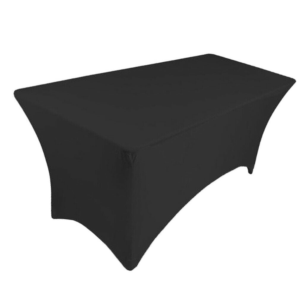 Fitted Polyester Tablecloth Rectangular Stretch Tablecloth Black