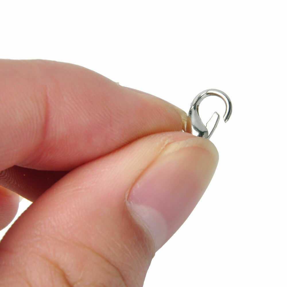 100pcs NIickle Plated Lobster Clasps Jewelry Hooks Beads Connectors