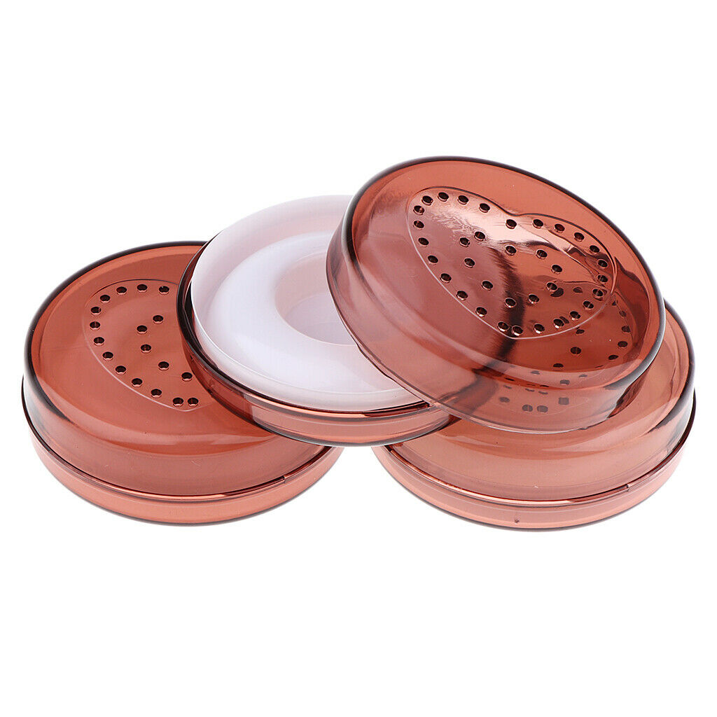 3Pcs Round False Eyelash Storage Case Box Eyelash Holder Container Red