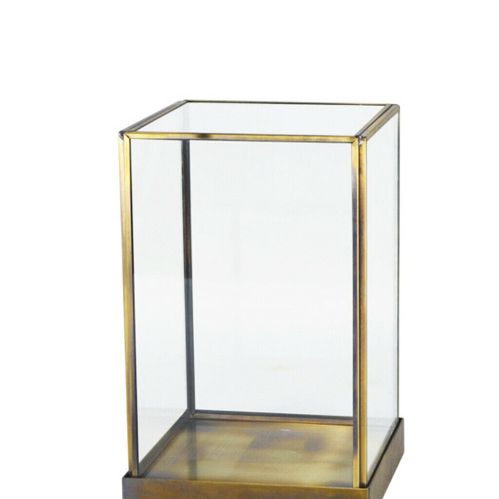 1pc Retro Glass Jewelry Organizer Box Desktop Case Decorative Gift for Girls M