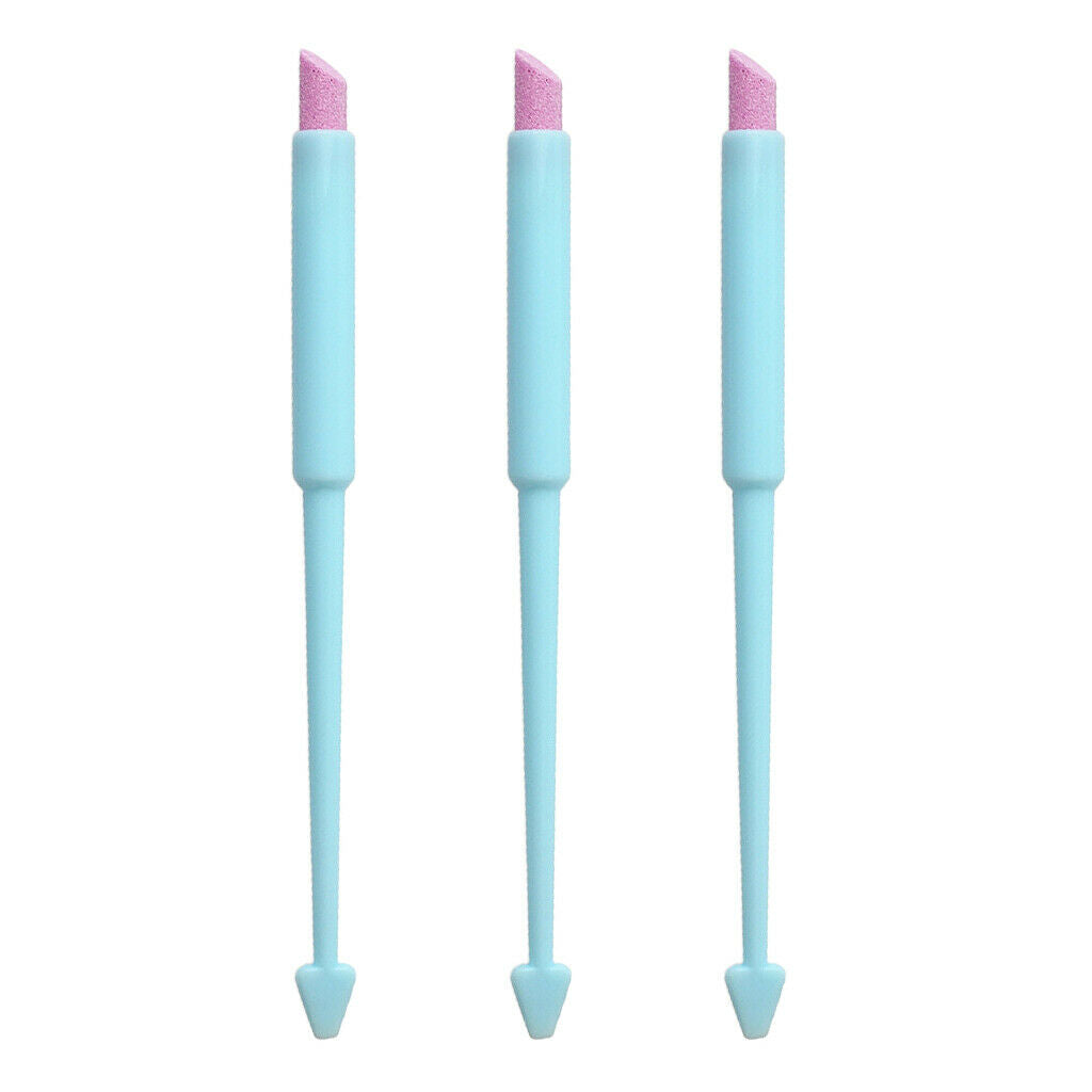 3Pcs Nail Art Tool Exfoliator Pen Cuticle Remover Pusher Trimmer  Light Blue