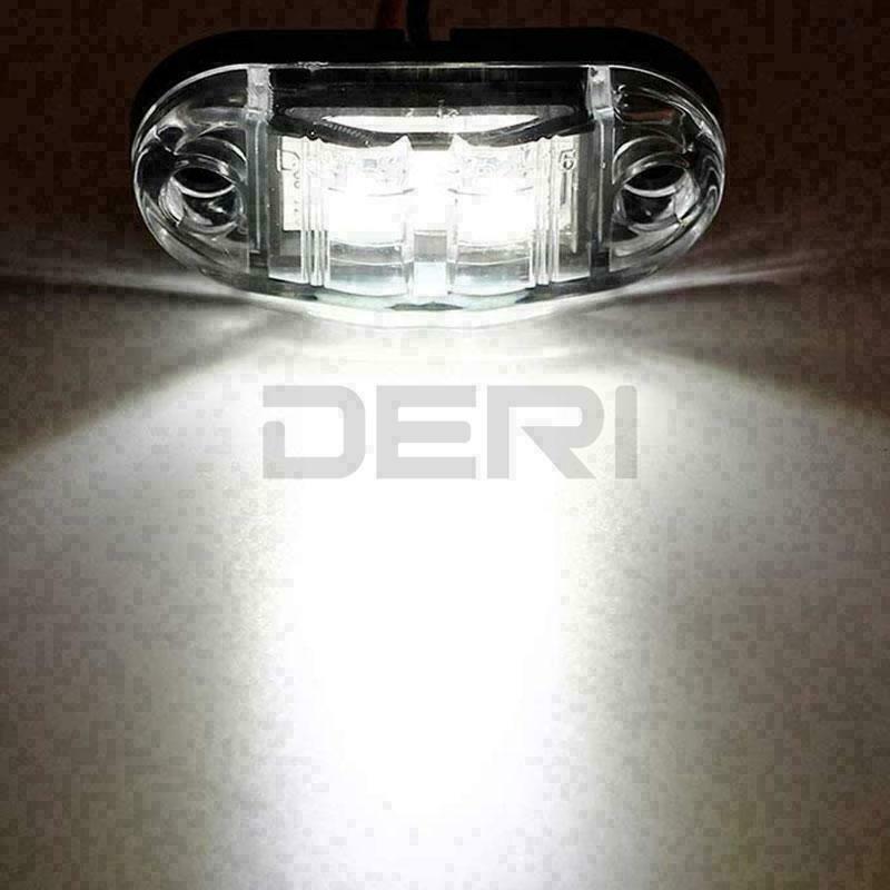 10PC White 12V 24V LED Side Truck Bus Trailer Clearance Marker Indicator Light