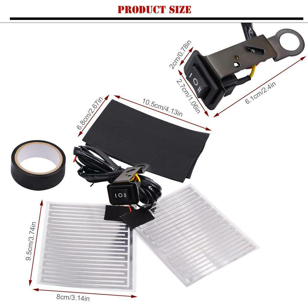 1 Set 12V Motorcycle Heated Grip Handlebar ATV Scooter Grips Heater Pads Hot