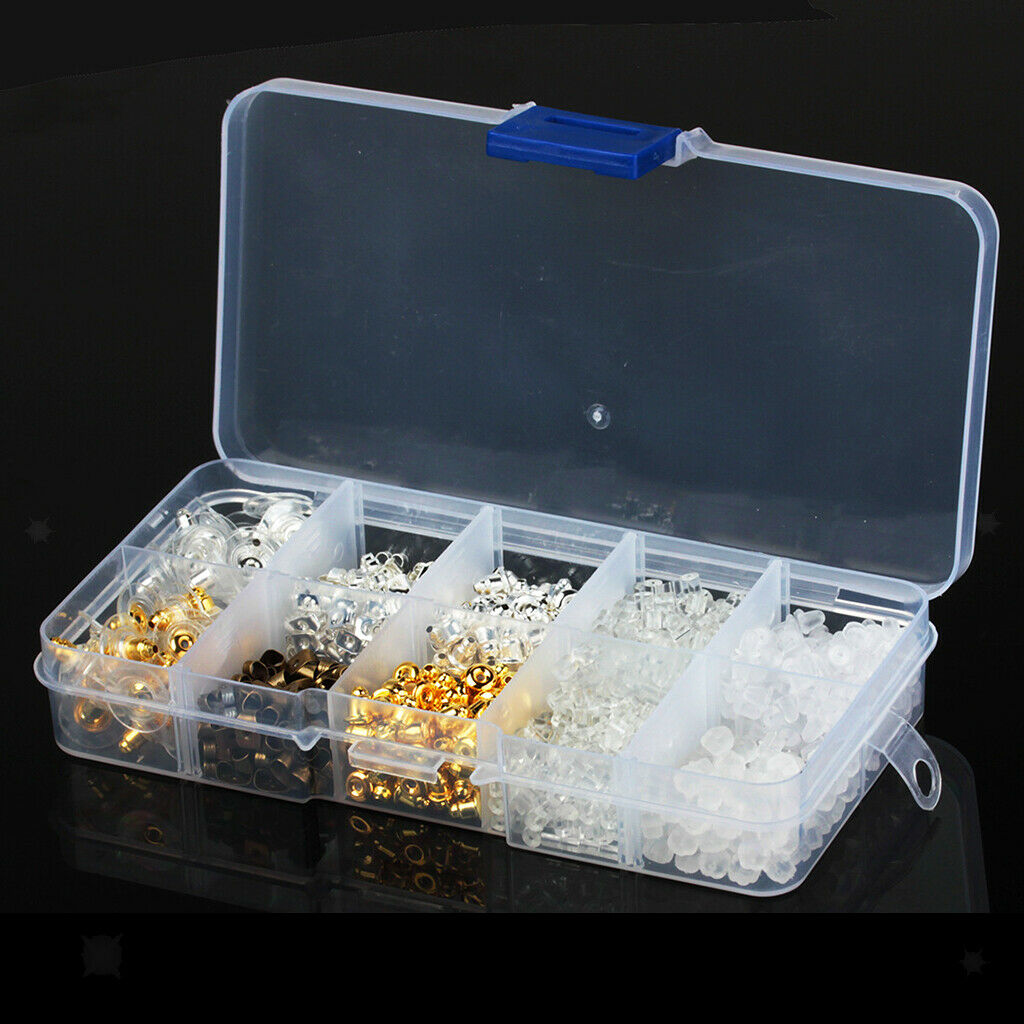 1040Pcs Earring Safety Backs DIY Jewelry Findings Making Supplies With Box