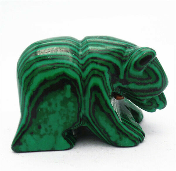 47x31x25mm Green Malachite Carved Bear Decoration Statue Home Decor Gift HH7732