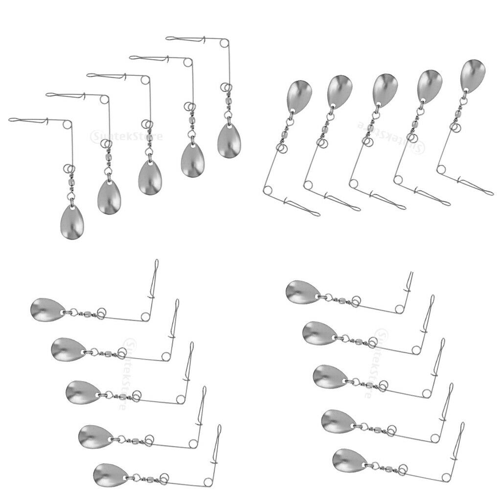 20Pcs Spinners Blades Smooth Spoons Rigs Spinners Spinnerbait Stainless 0.6mm