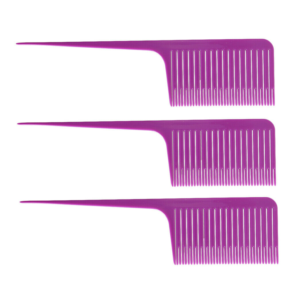 3x Plastic Heat-resistant Weave Highlight Foiling Hair Comb for Salon Combs