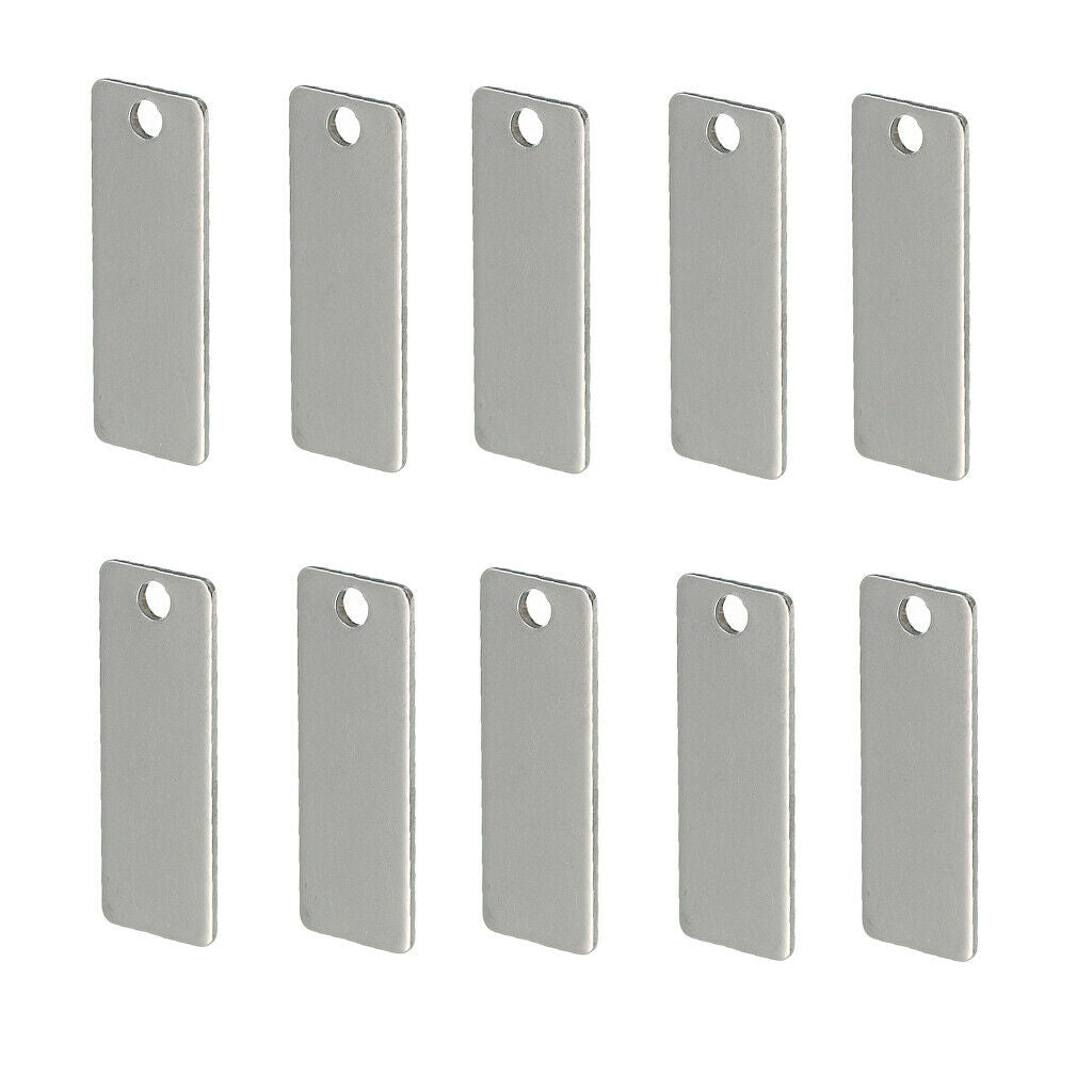 10pcs Rectangle Blank Stamping Tag Dog Tag Pendants Charms Jewelry Making