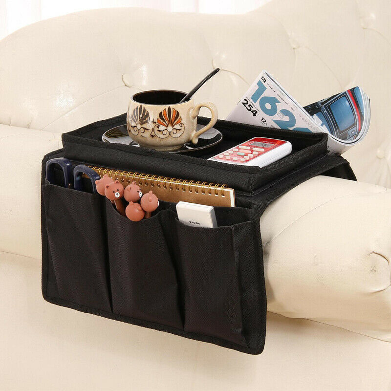 3+1 Pocket Sofa Chair Handrail  TV Remote Control Arm Rest Bag Bedside Organizer