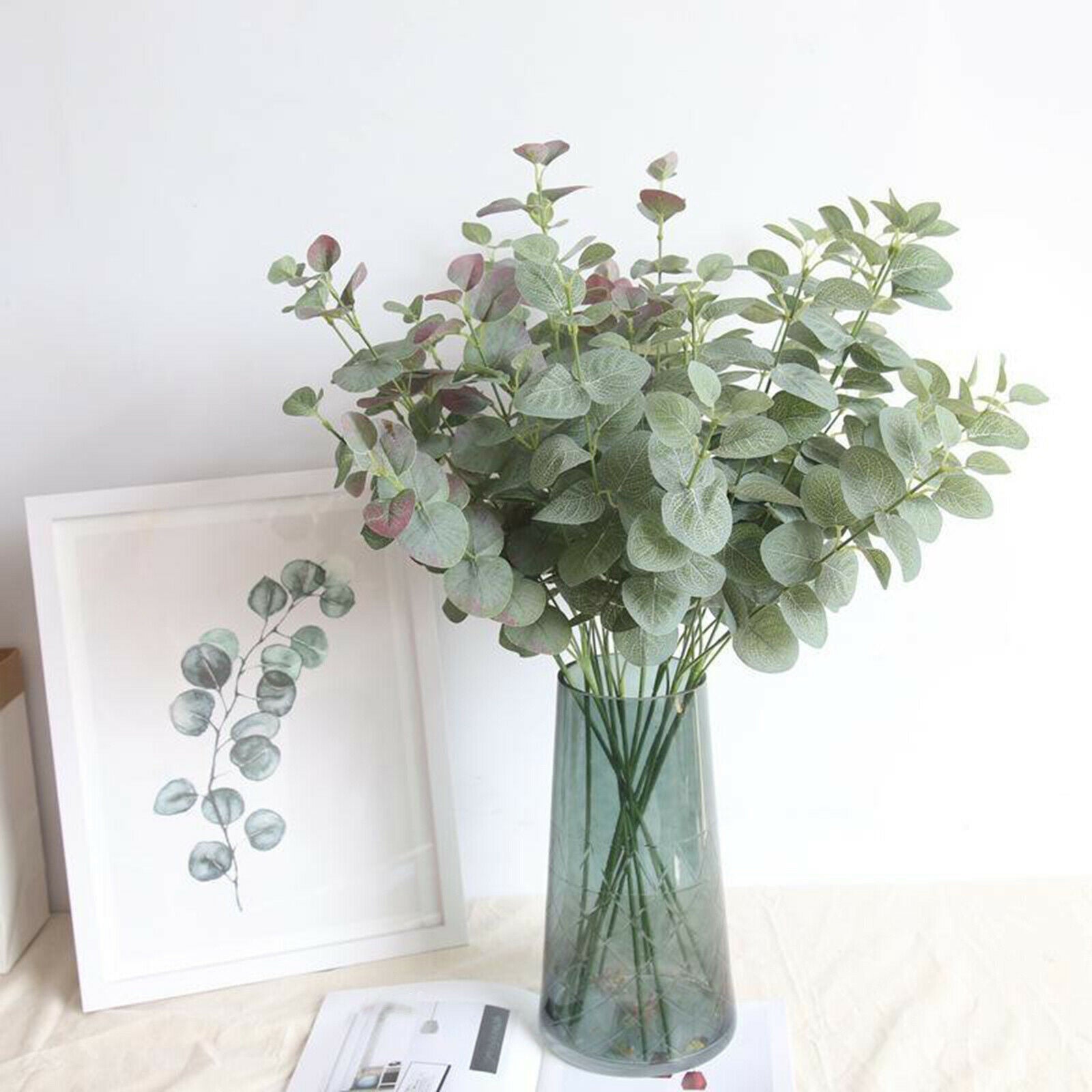 Faux Eucalyptus Stems, Artificial Eucalyptus Greenery for Wedding, Bouquet,