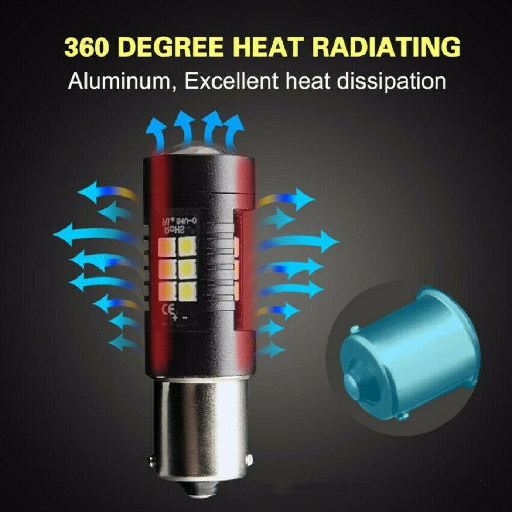 1Pcs LED Car White Bulb BA15S P21W 1156 Backup Reverse Light 21-SMD 3030 US