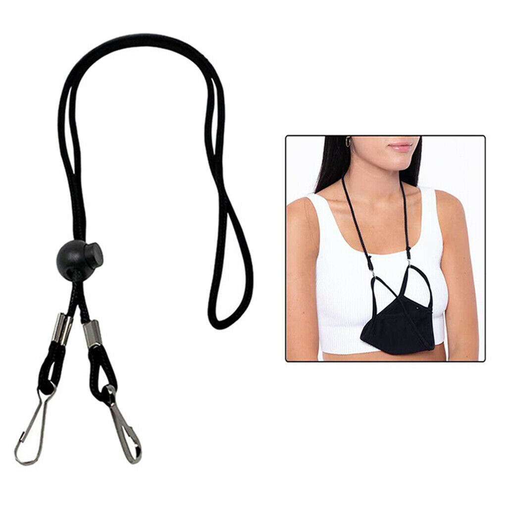 1 / 3Pcs Adjustable Neck Lanyard Chain Strap Holder Black 1Pcs