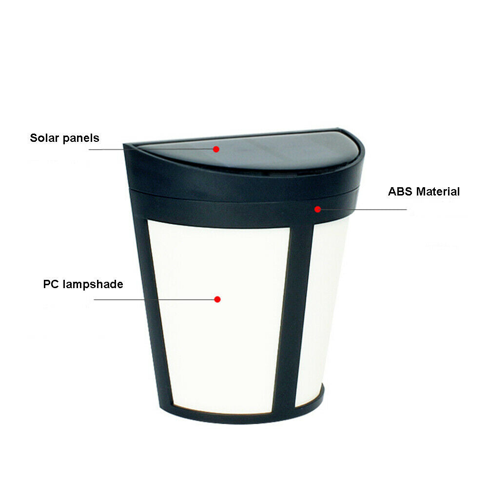 6 LED Solar Power Light Sensor Wall Light  Garden Fence Lamp Warm White @