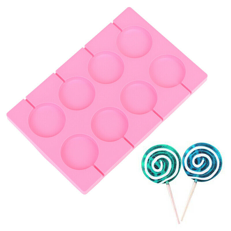 8 Holes Silicone Mold Big Round Lollipop Mold Cake Decorating Tools KitchenFCA