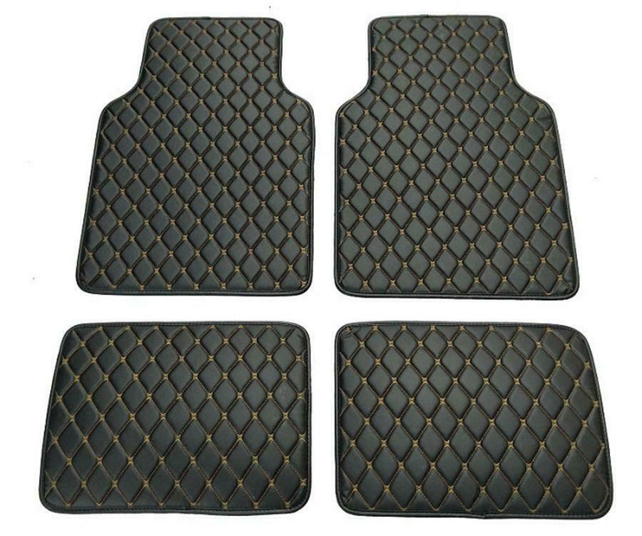 4x Black PU Leather Car Floor Mats For RHD/LHD BMW 3 5 7 Series F20 E90 F30 E60