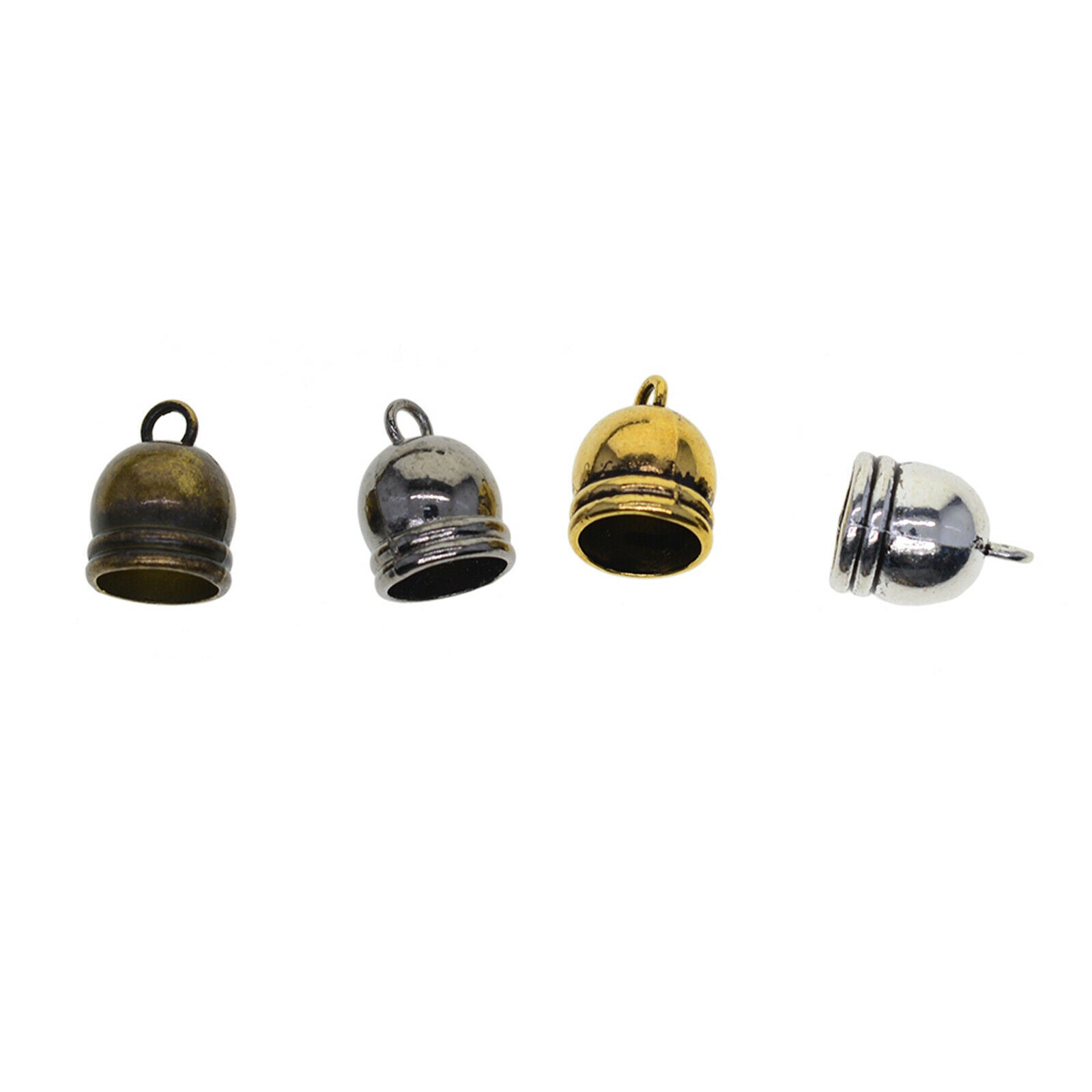 100Pcs Cord End Caps 10mm Leather Earring Making Alloy Clasps Terminators