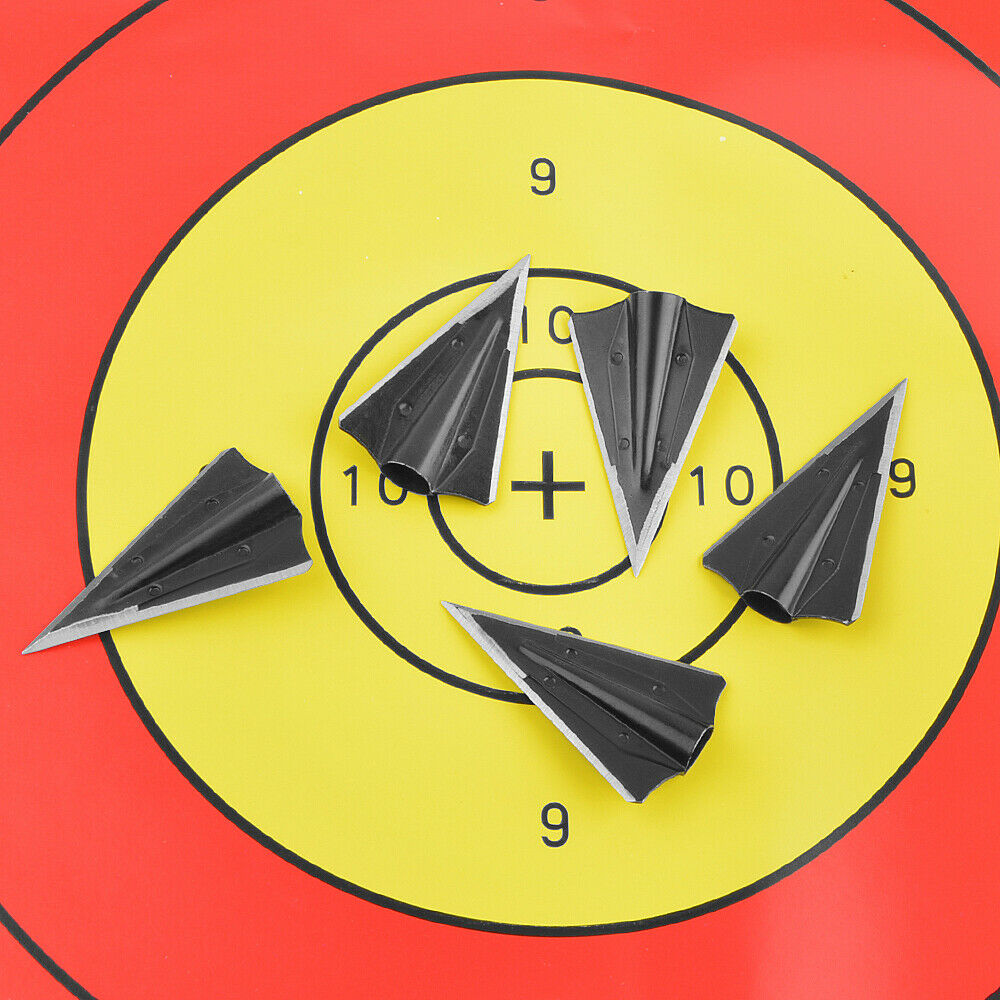 6pcs Hunting Broadheads Blade Tips Arrowheads 8MM Bamboo Wooden Arrow Shaft Glue