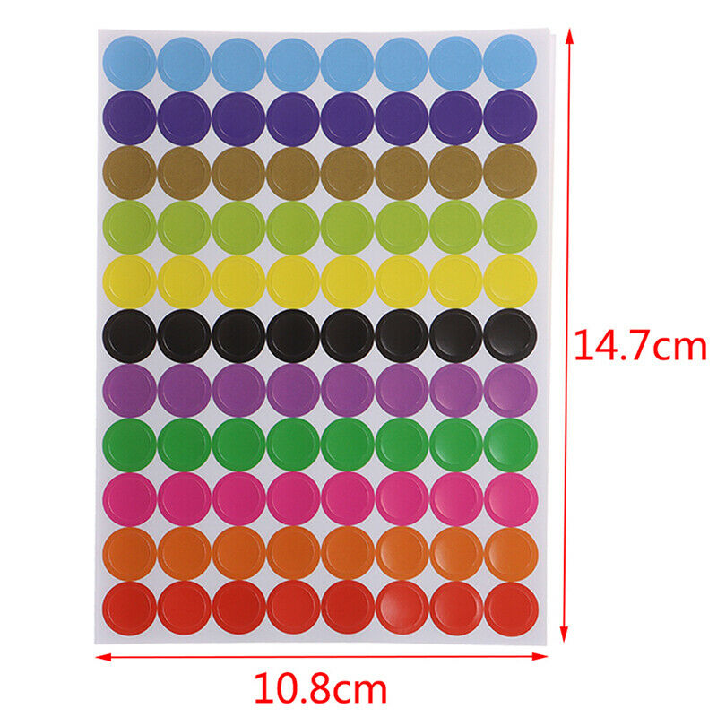 880Pcs/10Sheets Round Sealing Label Stickers for DIY Scrapbooking Crafts .l8